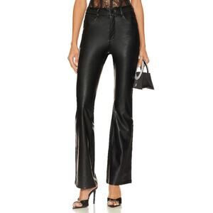 Commando Black Faux Leather Five Pocket Flare Pant Size XS
